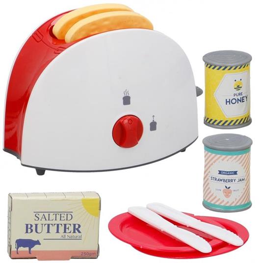 Set Colazione Tostapane Giocattolo Funzionante Accessori Gioco Bambini Cucina