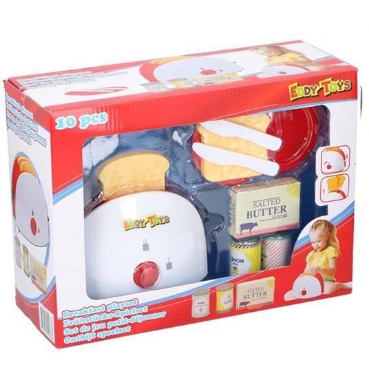 Set Colazione Tostapane Giocattolo Funzionante Accessori Gioco Bambini Cucina - 3