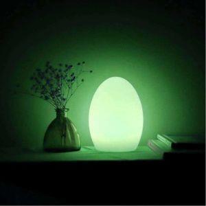 Lampada Da Tavolo Forma Uovo Led 7 Colori Rgb Telecomando Luce Notte Comodino - 4