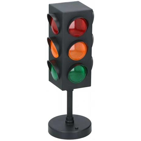 Mini Semaforo Giocattolo Lampada da Tavolo con Luci a Batteria 10 x 27 cm - 2