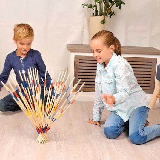 Mikado XXL Game Gioco Bastoncini Legno Grandi 41 Pezzi Lunghezza 50cm Giant Game - 2