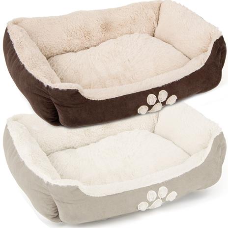 Cuccia Letto per Cani Gatti Cuscino per Animali Domestici con Stampa 63x51x18cm