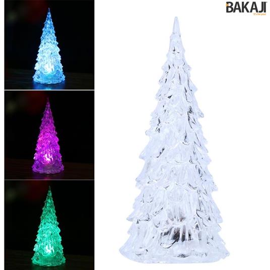 Albero Di Natale 22,5Cm Con Illuminazione Led Cambia Colore - 2