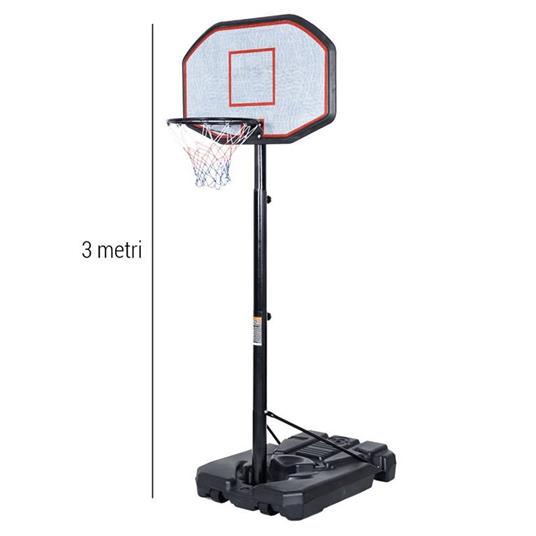 Canestro Basket A Piantana 3 Mt Tabellone Regolare Base Con Ruote Sport Esterno - 2