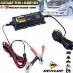 Caricabatterie Mantenitore Batteria Auto Moto Portatile + Cavetti 6V 12V Dunlop