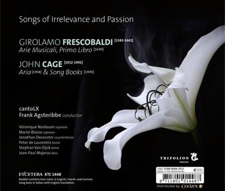 Songs of Irrelevance and Passion - CD Audio di John Cage,Girolamo Frescobaldi - 2