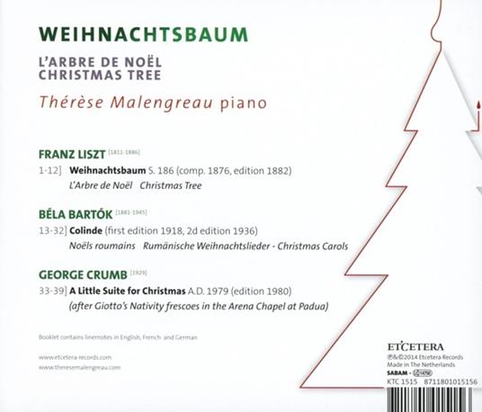 L'albero di Natale - CD Audio di Franz Liszt,Bela Bartok,George Crumb,Thérèse Malengreau - 2