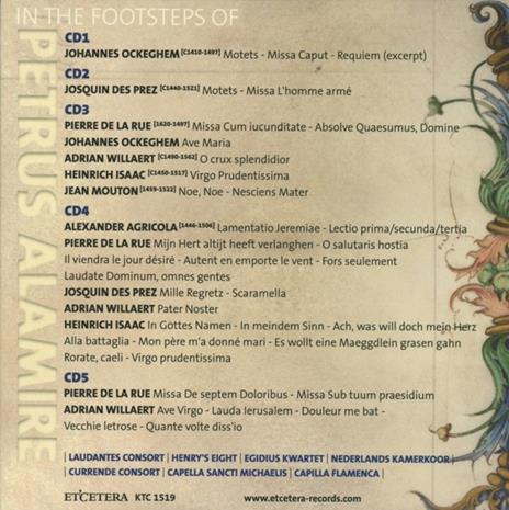 Sulle orme di Petrus Alamire - CD Audio di Josquin Desprez,Johannes Ockeghem,Adrian Willaert,Heinrich Isaac,Jean Mouton - 2