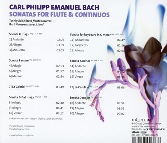 Sonate per liuto e continuo - CD Audio di Carl Philipp Emanuel Bach - 2