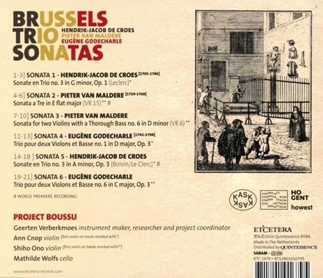 Brussels Trio Sonatas - CD Audio di Project Boussu - 2