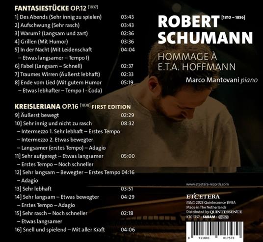 Schumann. Hommage ? E.T.A. Hoffmann - CD Audio di Marco (Klavier) Mantovani - 2