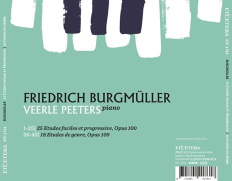 25 Etudes Op.100-18 Etudes Op.109 - CD Audio di Veerle Peeters,Johann Friedrich Franz Burgmüller - 2