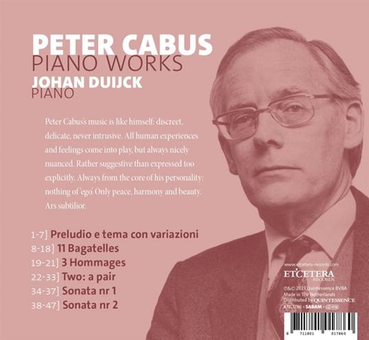 Piano Works - CD Audio di Peter Cabus,Johan Duijck - 2