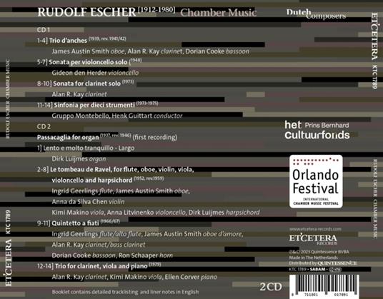 Chamber Music - CD Audio di Rudolf Escher,Gruppo Montebello - 2