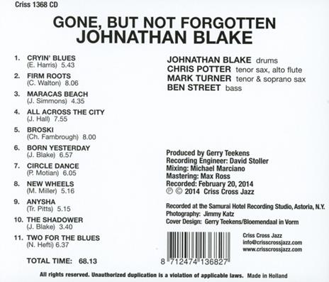 Gone, but Not Forgotten - CD Audio di Johnathan Blake - 2