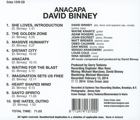 Anacapa - CD Audio di David Binney - 2