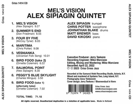 Mel S Vision - CD Audio di Alex Sipiagin - 2