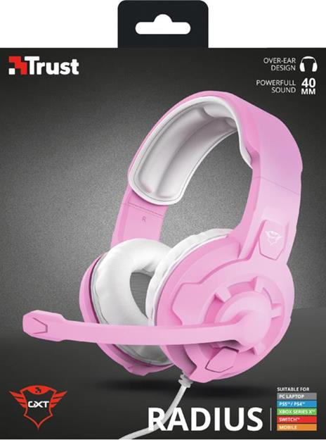 Trust - Cuffie Gaming Pink Radius PC/SW/XBOX/PS4/PS5 - 7