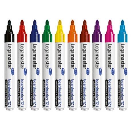 Legamaster Marcatore per lavagna bianca boardmarker TZ 1 Blu, Marrone, Verde, Rosso, Nero, Arancione, Violetto, Rosa,