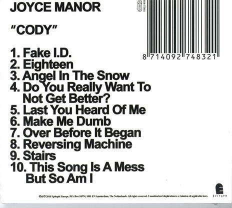 Cody - CD Audio di Joyce Manor - 2