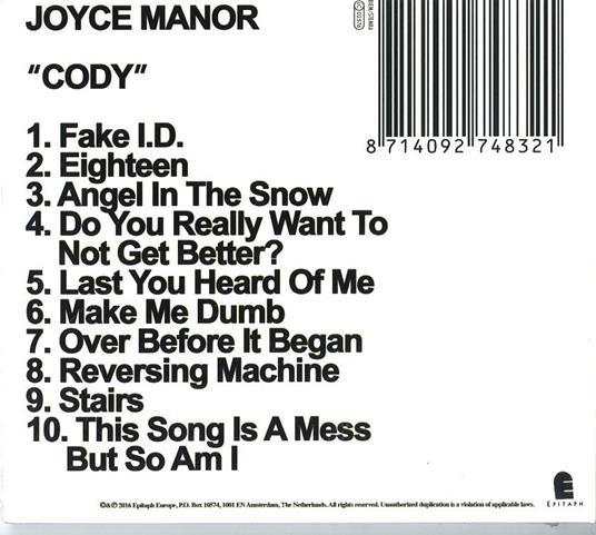 Cody - CD Audio di Joyce Manor - 2