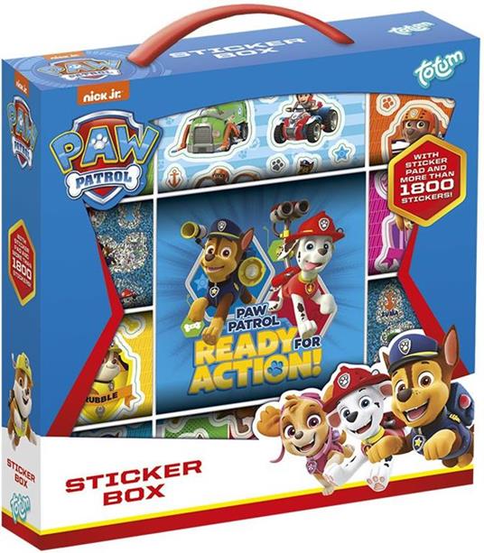 Totum Paw Patrol Sticker Box 12r+2s+bookl adesivo per bambino