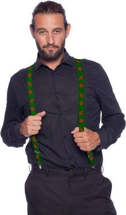 Christmas Suspenders Green. Bretelle Natale Verdi