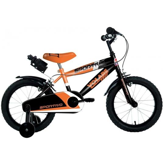 Bicicletta Per Bambini 16" Serie Sportivo Arancio Con 2 Freni Borraccia E Parafanghi  33995