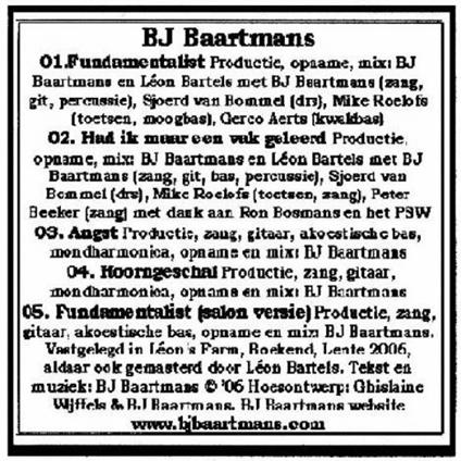 Fundamentalist - CD Audio di B. J. Baartmans