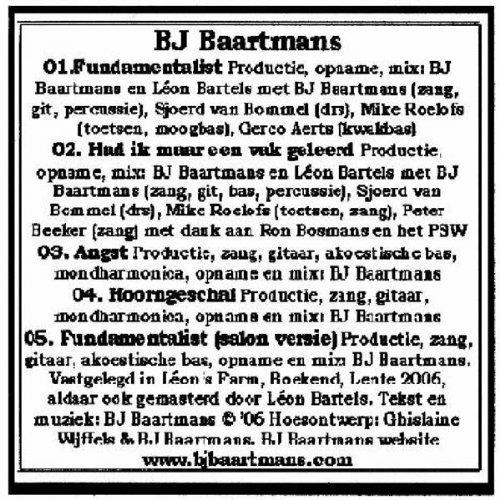 Fundamentalist - CD Audio di B. J. Baartmans