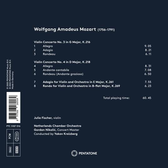 Violin Concertos n.3, n.4 - CD Audio di Wolfgang Amadeus Mozart,Julia Fischer - 2