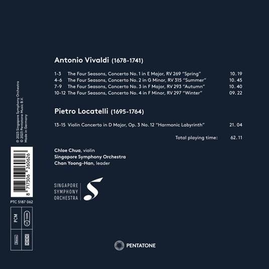 Le quattro stagioni / Harmonic Labyrinth - CD Audio di Antonio Vivaldi,Pietro Locatelli,Singapore Symphony Orchestra - 2