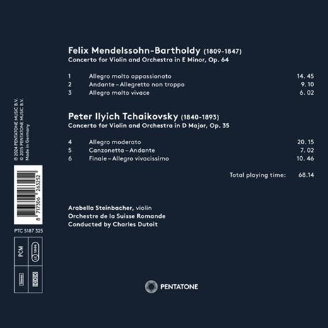 Violin Concertos - CD Audio di Pyotr Ilyich Tchaikovsky,Felix Mendelssohn-Bartholdy,Charles Dutoit,Arabella Steinbacher - 2