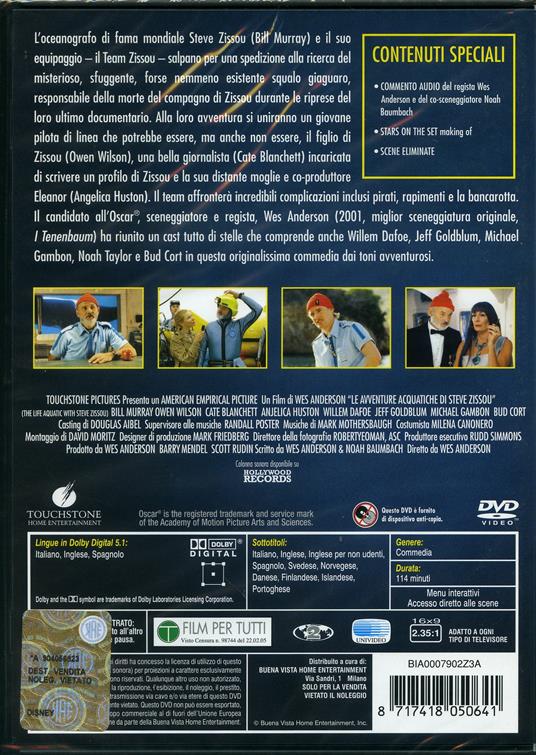 Le avventure acquatiche di Steve Zissou di Wes Anderson - DVD - 2