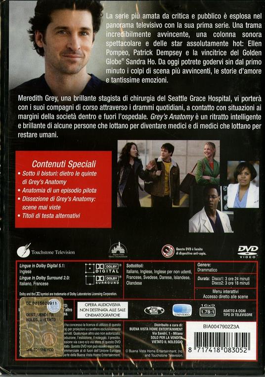 Grey's Anatomy. Stagione 1 (Serie TV ita) (2 DVD) di Peter Horton,Tony Goldwyn,Adam Davidson - DVD - 2