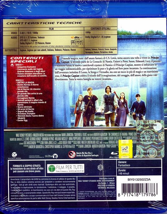 Le cronache di Narnia: il principe Caspian (2 Blu-ray) di Andrew Adamson - Blu-ray - 2