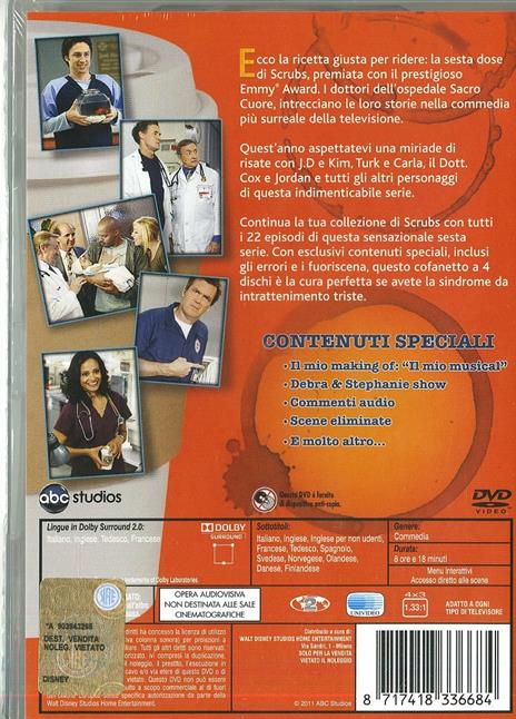 Scrubs. Medici ai primi ferri. Serie 6 (4 DVD) di John Inwood,Gail Mancuso,Rick Blue - DVD - 2