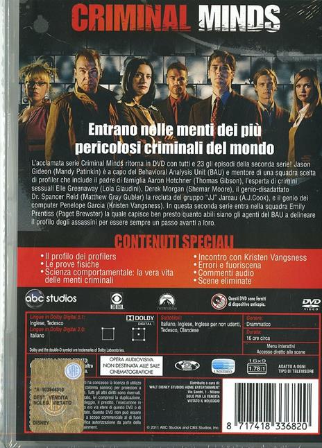 Criminal Minds. Stagione 2 (6 DVD) di Gloria Muzio,Adam Davidson,Félix Enríquez Alcalá - DVD - 2