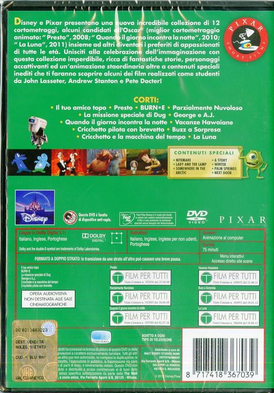 I corti Pixar. Collection 2 di Angus MacLane,Doug Sweetland,Peter Sohn,Teddy Newton,Gary Rydstrom - DVD - 2