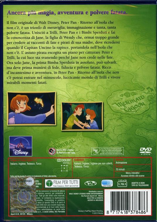 Peter Pan. Ritorno all'Isola che non c'è<span>.</span> Edizione speciale di Robin Budd,Donovan Cook - DVD - 2
