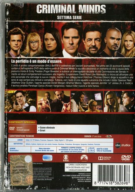 Criminal Minds. Stagione 7 (5 DVD) di Glenn Kershaw,Karen Gaviola,Félix Enríquez Alcalá - DVD - 2