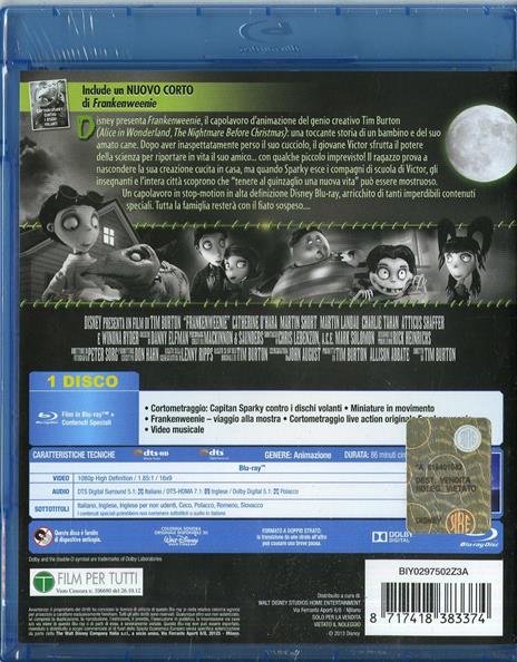 Frankenweenie di Tim Burton - Blu-ray - 2