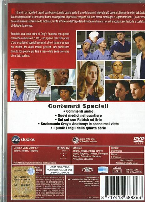 Grey's Anatomy. Serie 4 (5 DVD) di Rob Corn,James Frawley,Daniel Minahan - DVD - 2