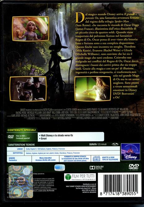 Il grande e potente Oz di Sam Raimi - DVD - 2