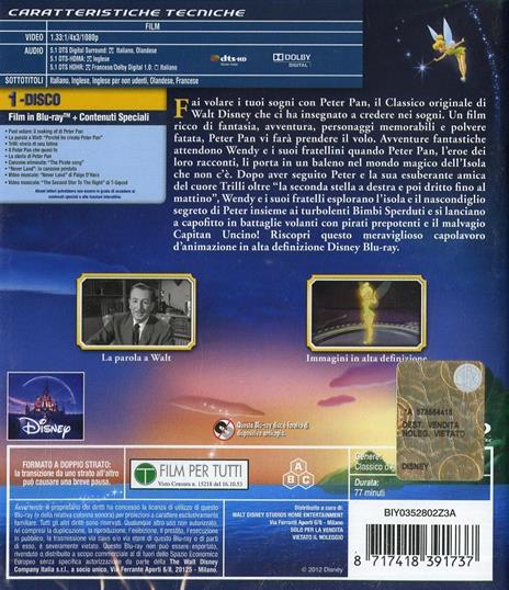 Le avventure di Peter Pan di Hamilton Luske,Wilfred Jackson,Clyde Geronimi - Blu-ray - 2