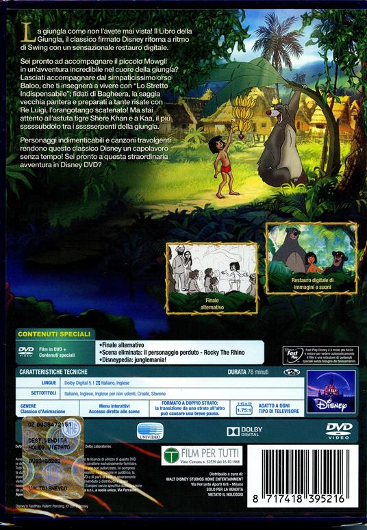 Il libro della giungla<span>.</span> Edizione speciale di Wolfgang Reitherman - DVD - 2