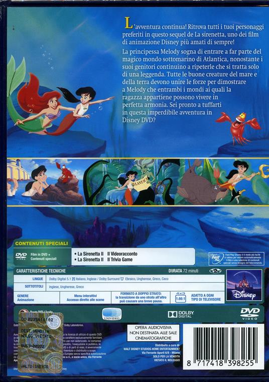 La Sirenetta II. Ritorno agli abissi di Jim Kammerud - DVD - 2
