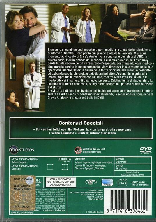 Grey's Anatomy. Serie 9 (9 DVD) di Rob Corn,Tony Phelan,Debbie Allen - DVD - 2