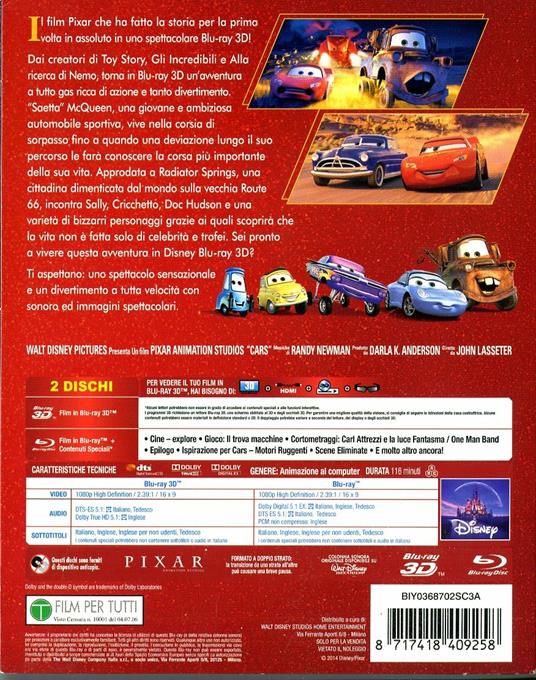 Cars. Motori ruggenti 3D (Blu-ray + Blu-ray 3D) di John Lasseter,Joe Ranft - 2