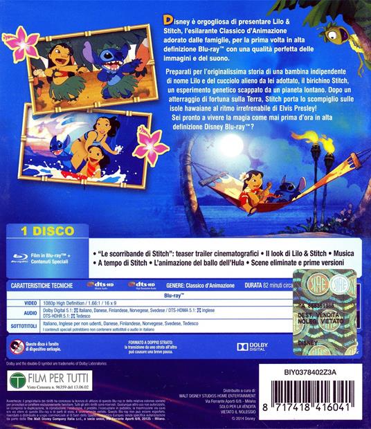 Lilo e Stitch di Dean De Blois,Chris Sanders - Blu-ray - 2